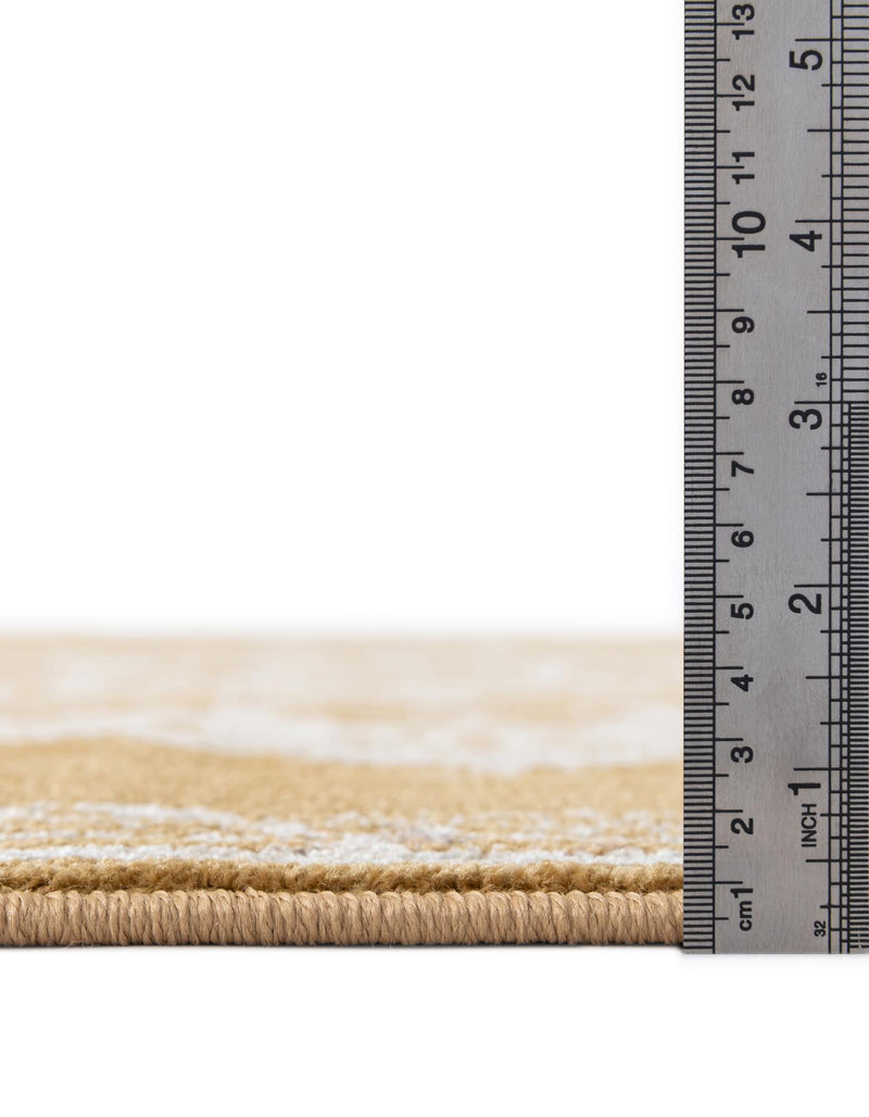 Eden Oasis Collection Area Rug -  Tranquility (Yellow) Round Yellow  lifestyle 24