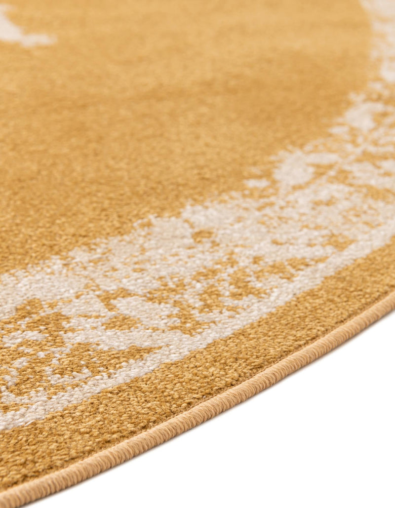 Eden Oasis Collection Area Rug -  Tranquility (Yellow) Round Yellow  lifestyle 28