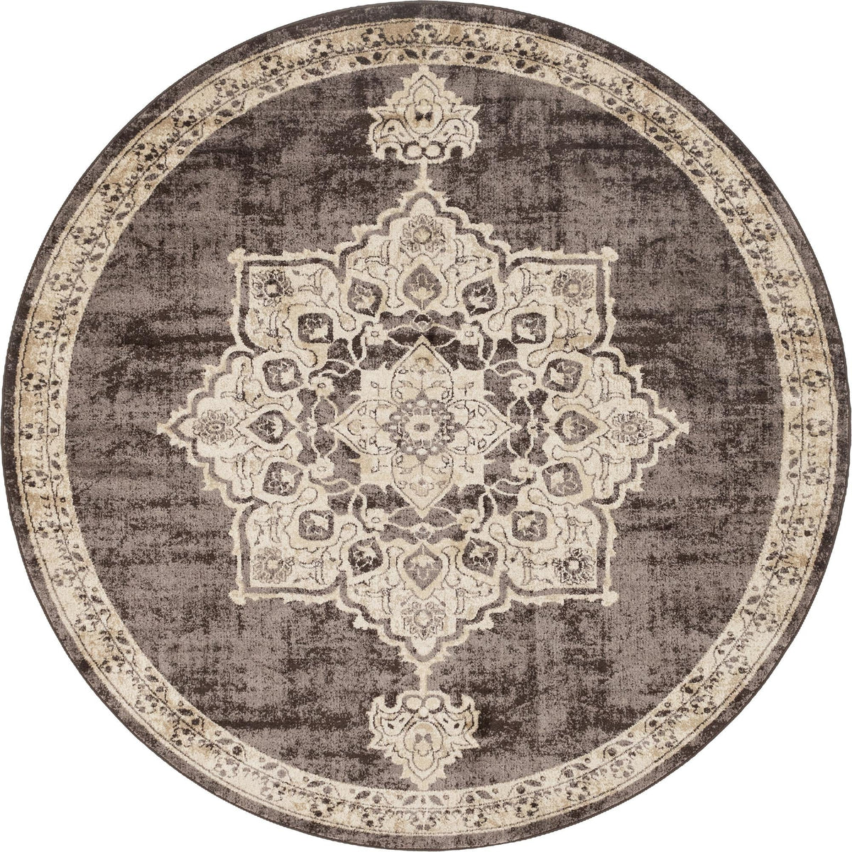 Eden Oasis Collection Area Rug -  Tranquility (Brown) Round Brown  lifestyle 11