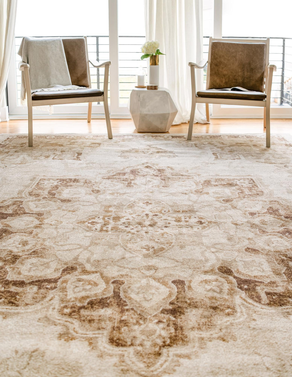 Eden Oasis Collection Area Rug -  Tranquility (Beige) Rectangle Beige  lifestyle 3