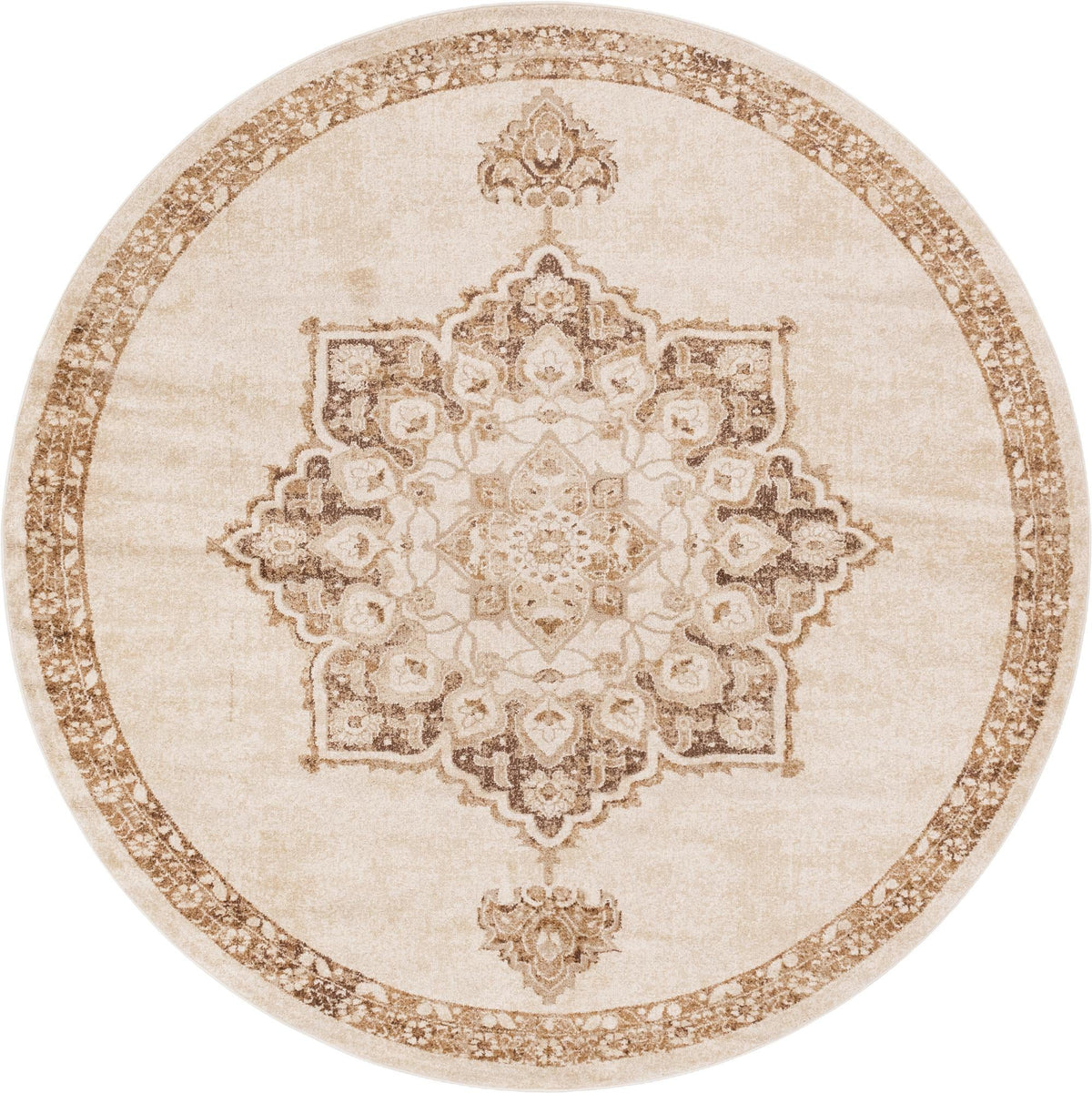 Eden Oasis Collection Area Rug -  Tranquility (Beige) Round Beige  lifestyle 21