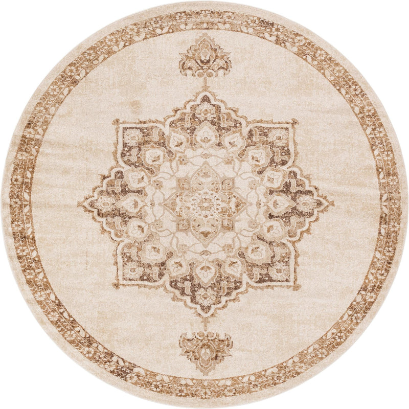 Eden Oasis Collection Area Rug -  Tranquility (Beige) Round Beige  lifestyle 21