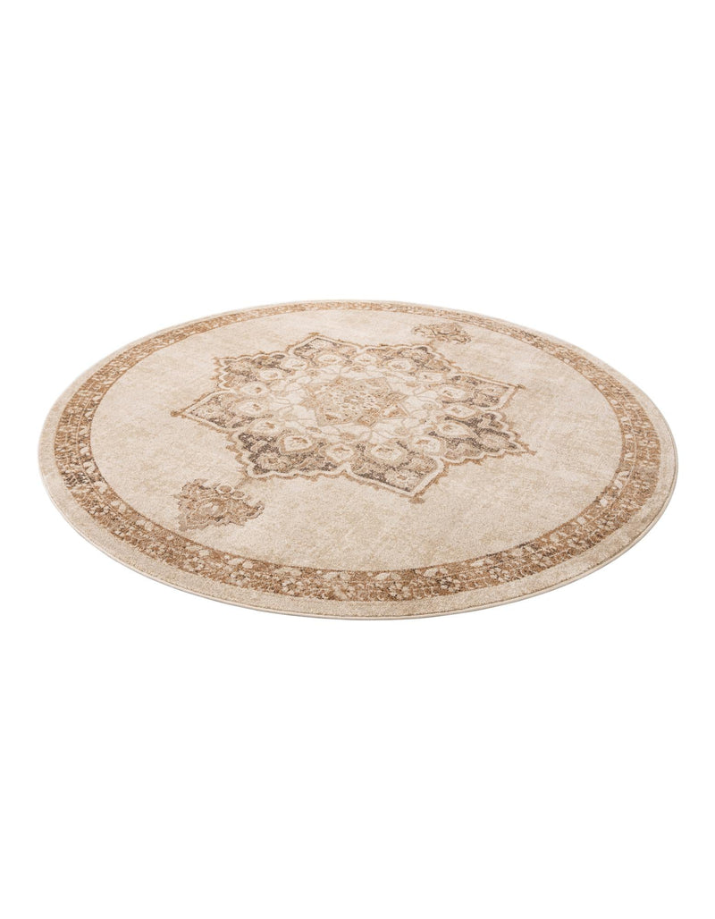 Eden Oasis Collection Area Rug -  Tranquility (Beige) Round Beige  lifestyle 26