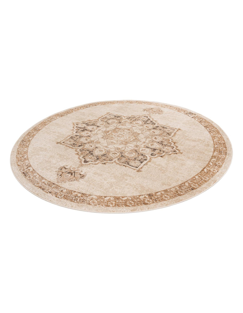 Eden Oasis Collection Area Rug -  Tranquility (Beige) Round Beige  lifestyle 27