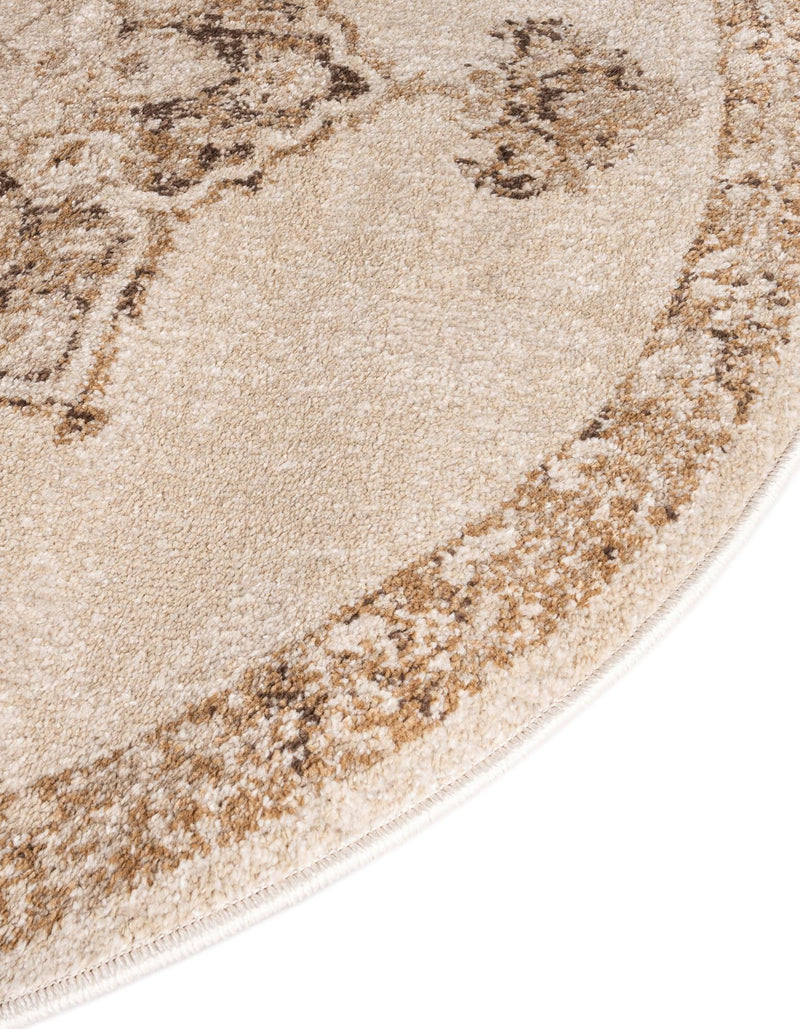 Eden Oasis Collection Area Rug -  Tranquility (Beige) Round Beige  lifestyle 35