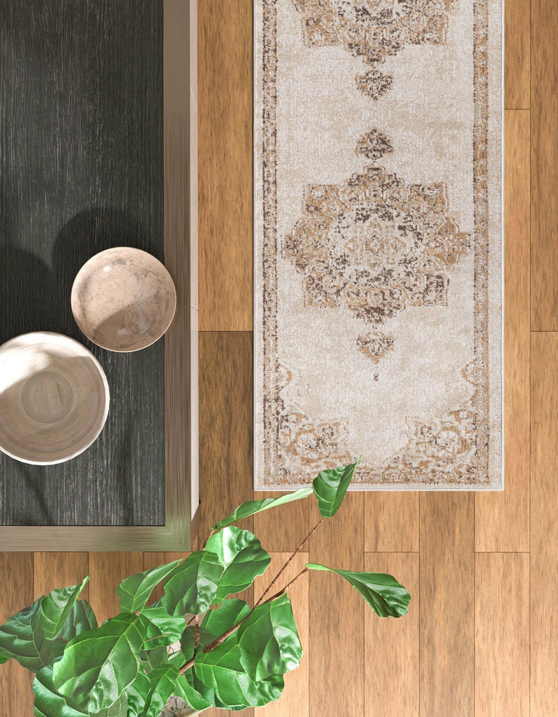 Eden Oasis Collection Area Rug -  Tranquility (Beige) Runner Beige  lifestyle 51