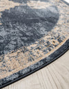 Eden Oasis Collection Area Rug -  Tranquility (Navy Blue) Round Navy Blue  lifestyle 37