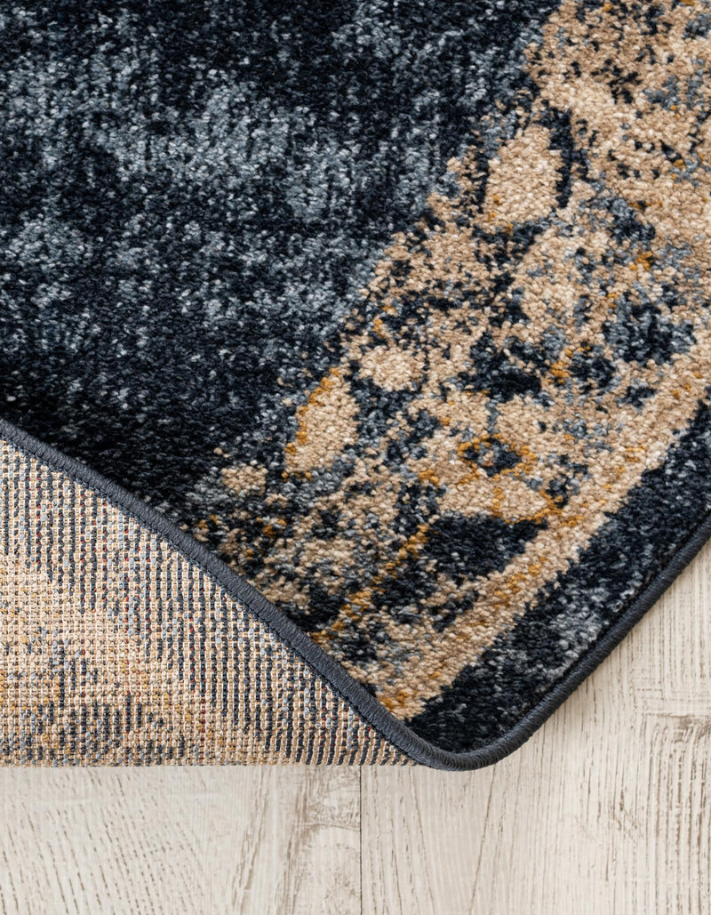 Eden Oasis Collection Area Rug -  Tranquility (Navy Blue) Round Navy Blue  lifestyle 38