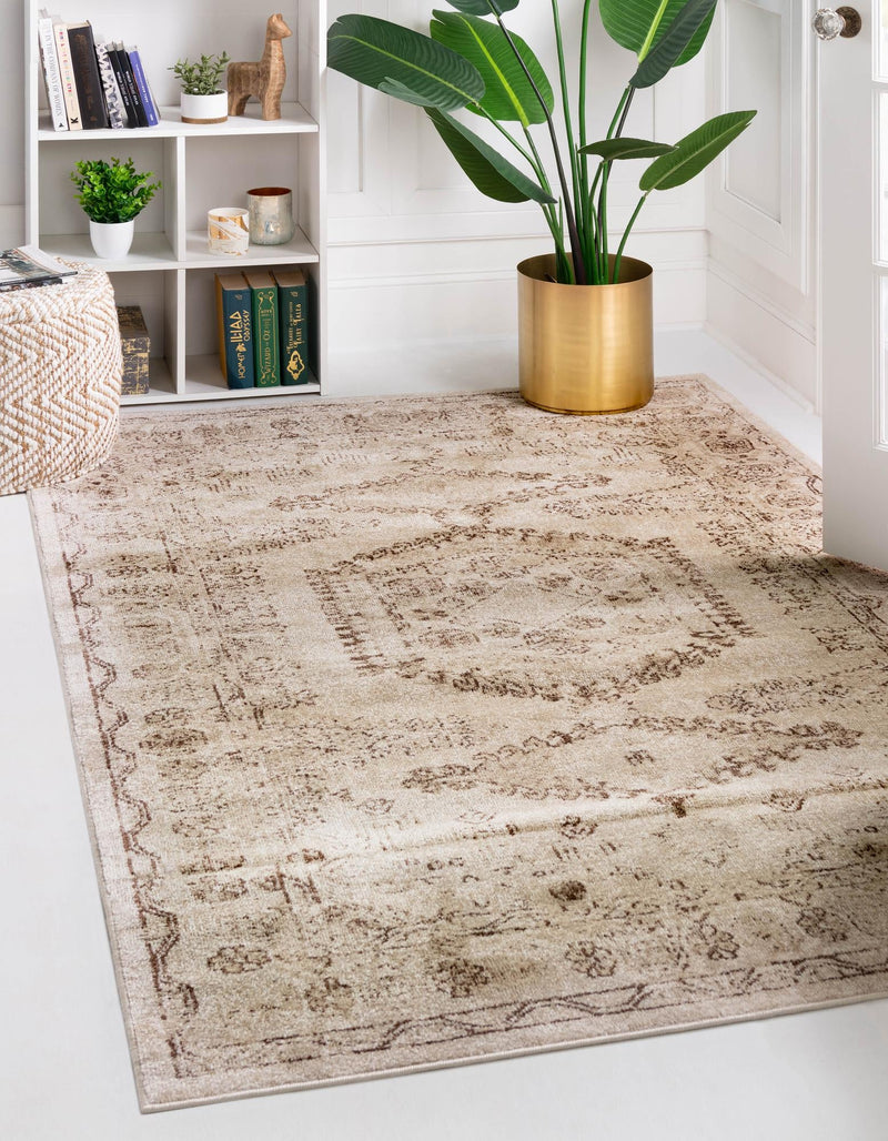 Eden Oasis Collection Area Rug -  Refuge (Beige) Rectangle Beige  lifestyle 2