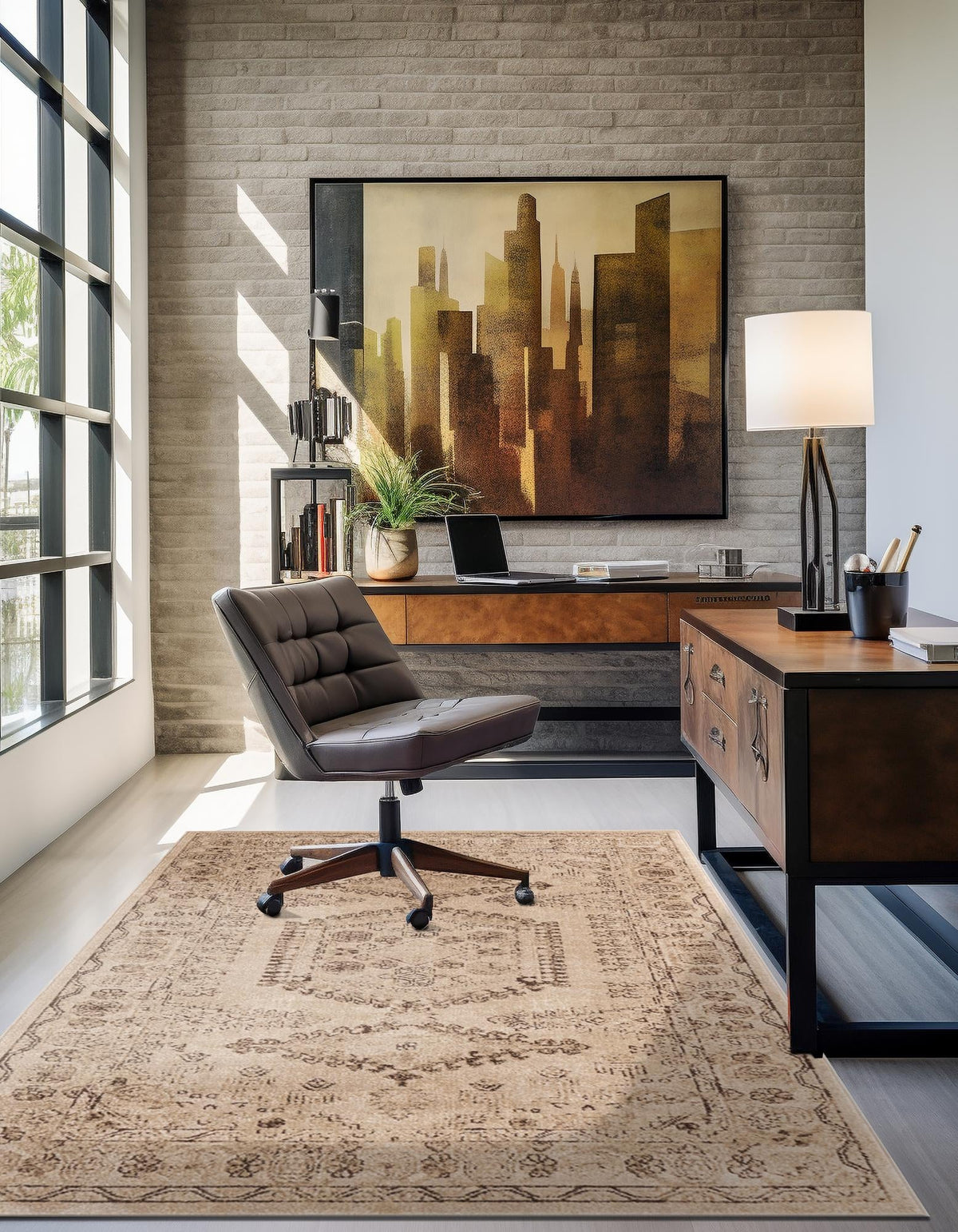 Eden Oasis Collection Area Rug -  Refuge (Beige) Rectangle Beige  lifestyle 11