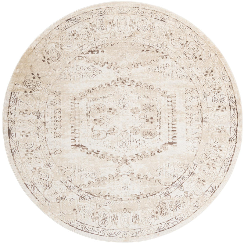 Eden Oasis Collection Area Rug -  Refuge (Beige) Round Beige  lifestyle 15
