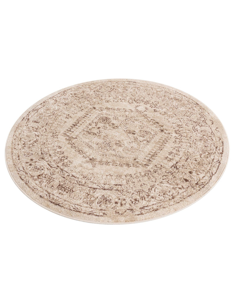 Eden Oasis Collection Area Rug -  Refuge (Beige) Round Beige  lifestyle 30