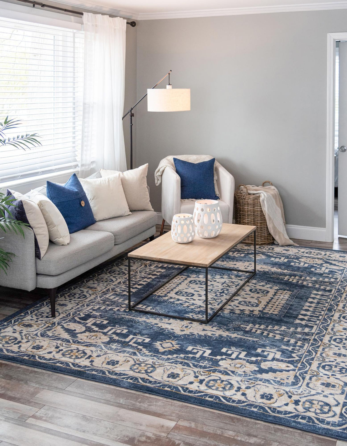 Eden Oasis Collection Area Rug -  Refuge (Dark Blue) Rectangle Dark Blue  lifestyle 2