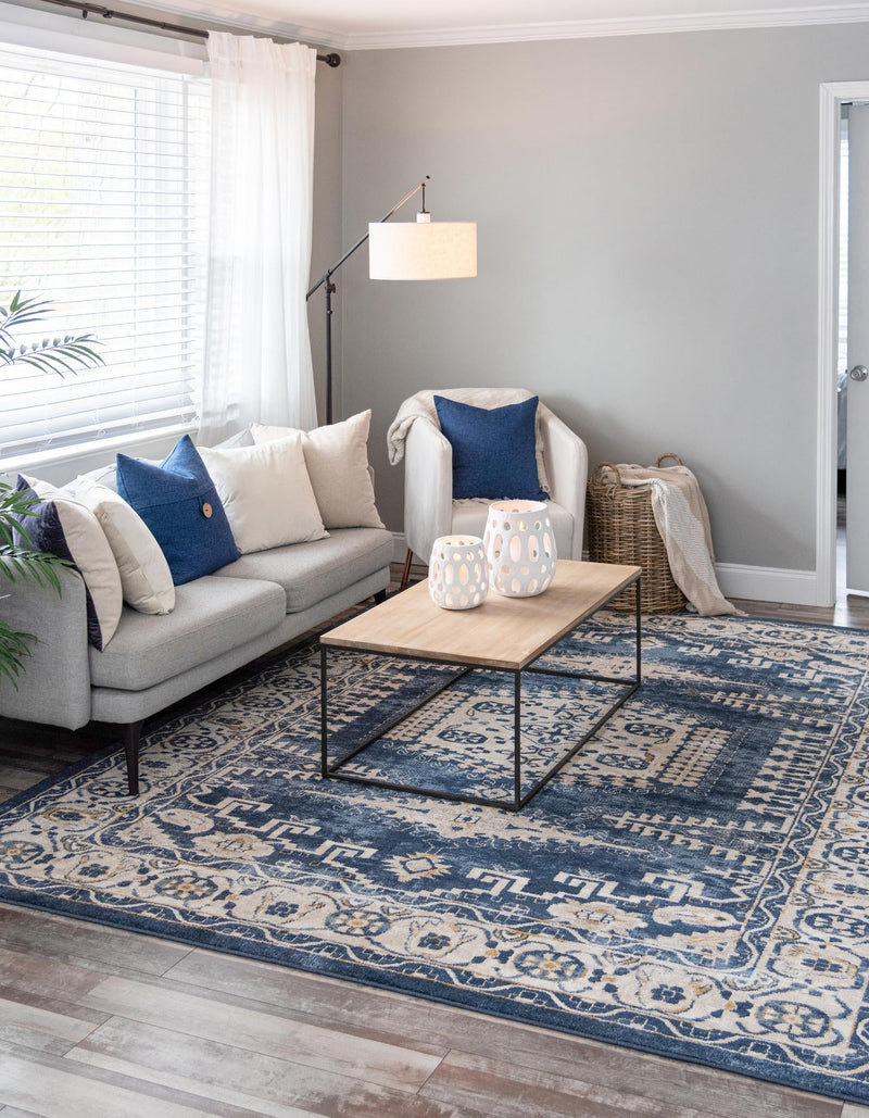 Eden Oasis Collection Area Rug -  Refuge (Dark Blue) Rectangle Dark Blue  lifestyle 2