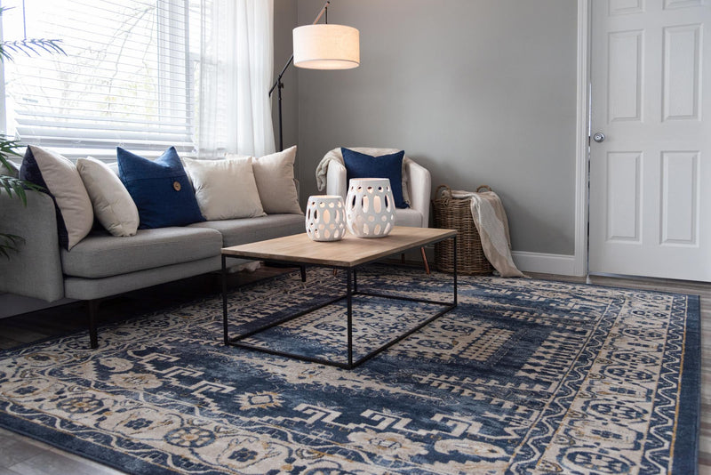 Eden Oasis Collection Area Rug -  Refuge (Dark Blue) Rectangle Dark Blue  lifestyle 12