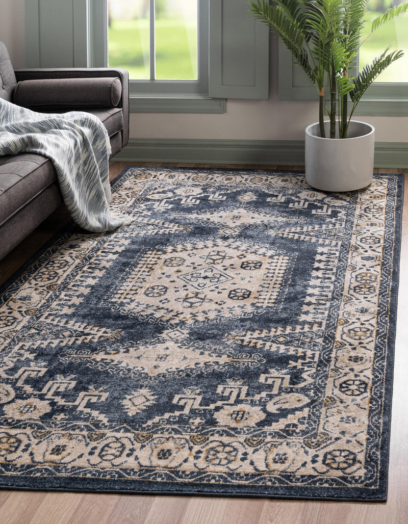 Eden Oasis Collection Area Rug -  Refuge (Dark Blue) Rectangle Dark Blue  lifestyle 3