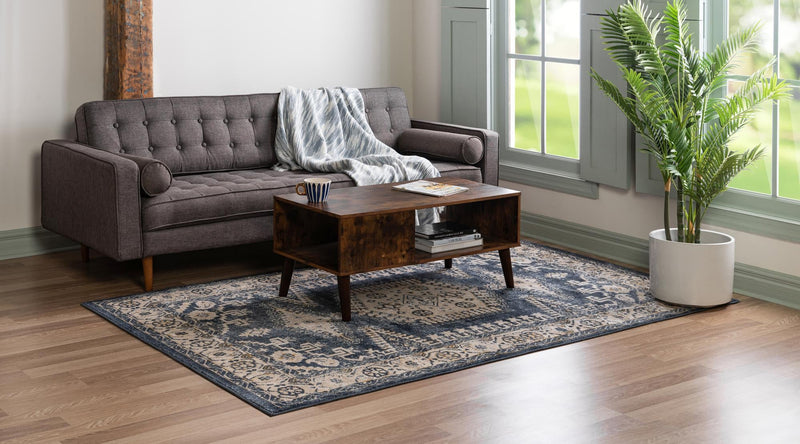 Eden Oasis Collection Area Rug -  Refuge (Dark Blue) Rectangle Dark Blue  lifestyle 4