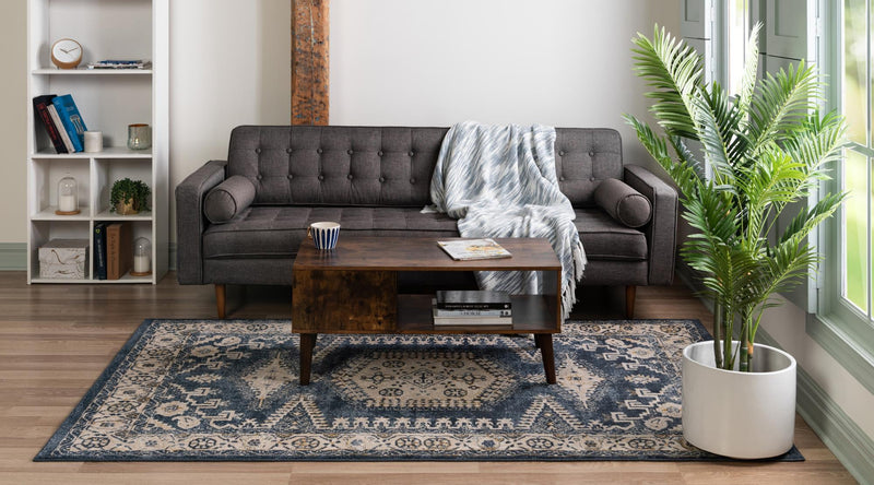 Eden Oasis Collection Area Rug -  Refuge (Dark Blue) Rectangle Dark Blue  lifestyle 5