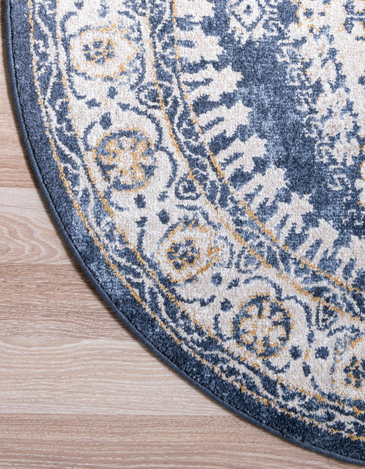 Eden Oasis Collection Area Rug -  Refuge (Dark Blue) Round Dark Blue  lifestyle 88