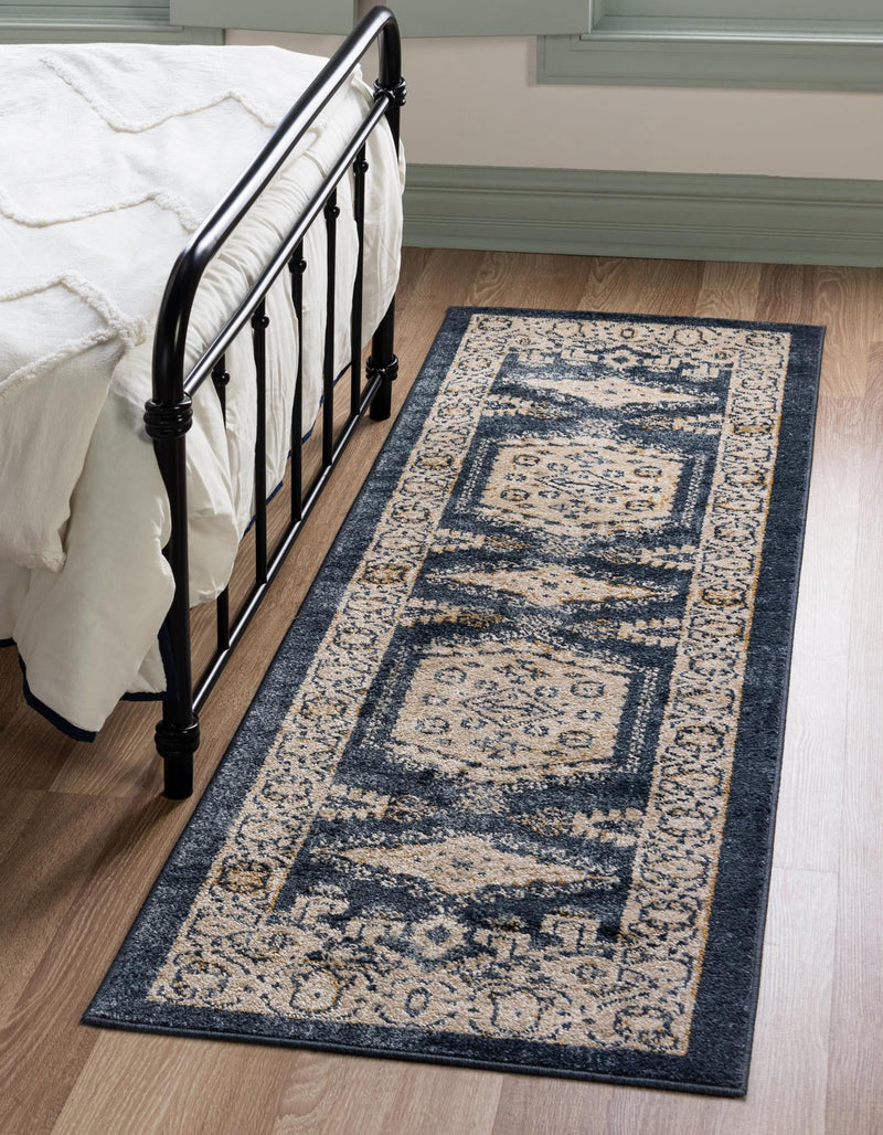 Eden Oasis Collection Area Rug -  Refuge (Dark Blue) Runner Dark Blue  lifestyle 19