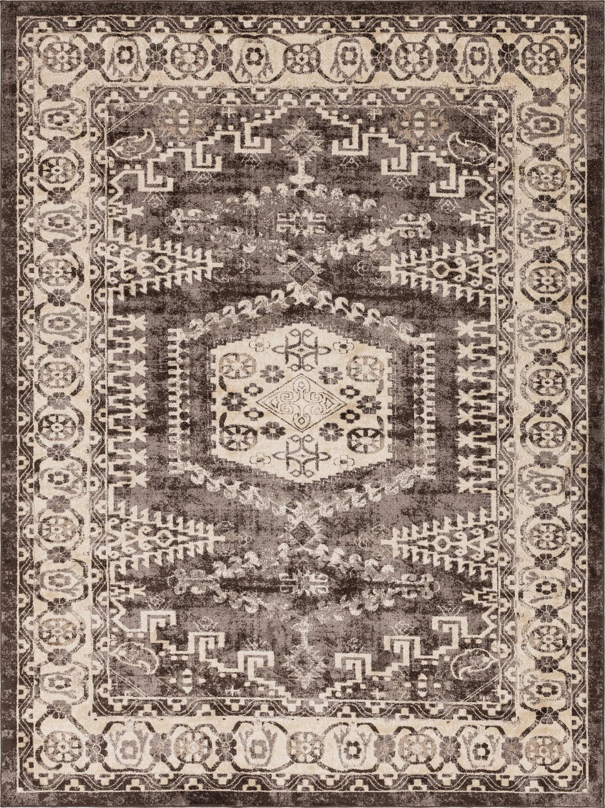 Eden Oasis Collection Area Rug -  Refuge (Dark Brown) Rectangle Dark Brown Main