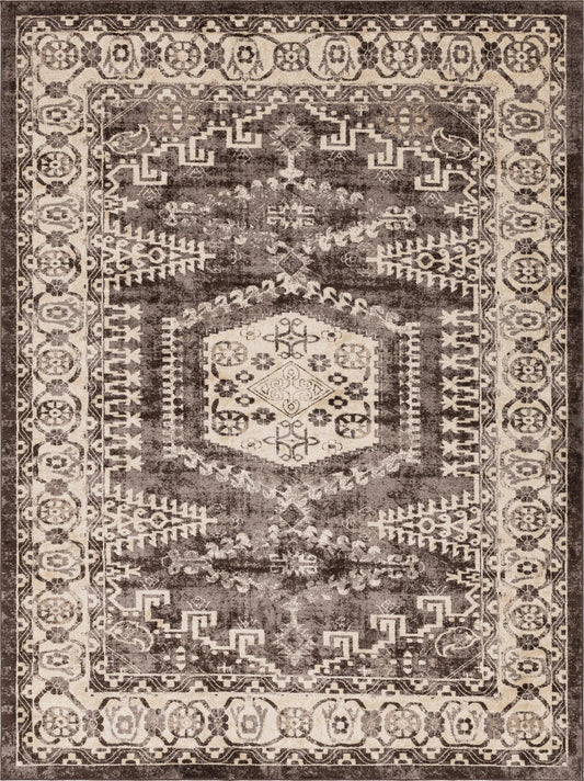 Eden Oasis Collection Area Rug -  Refuge (Dark Brown) Rectangle Dark Brown Main