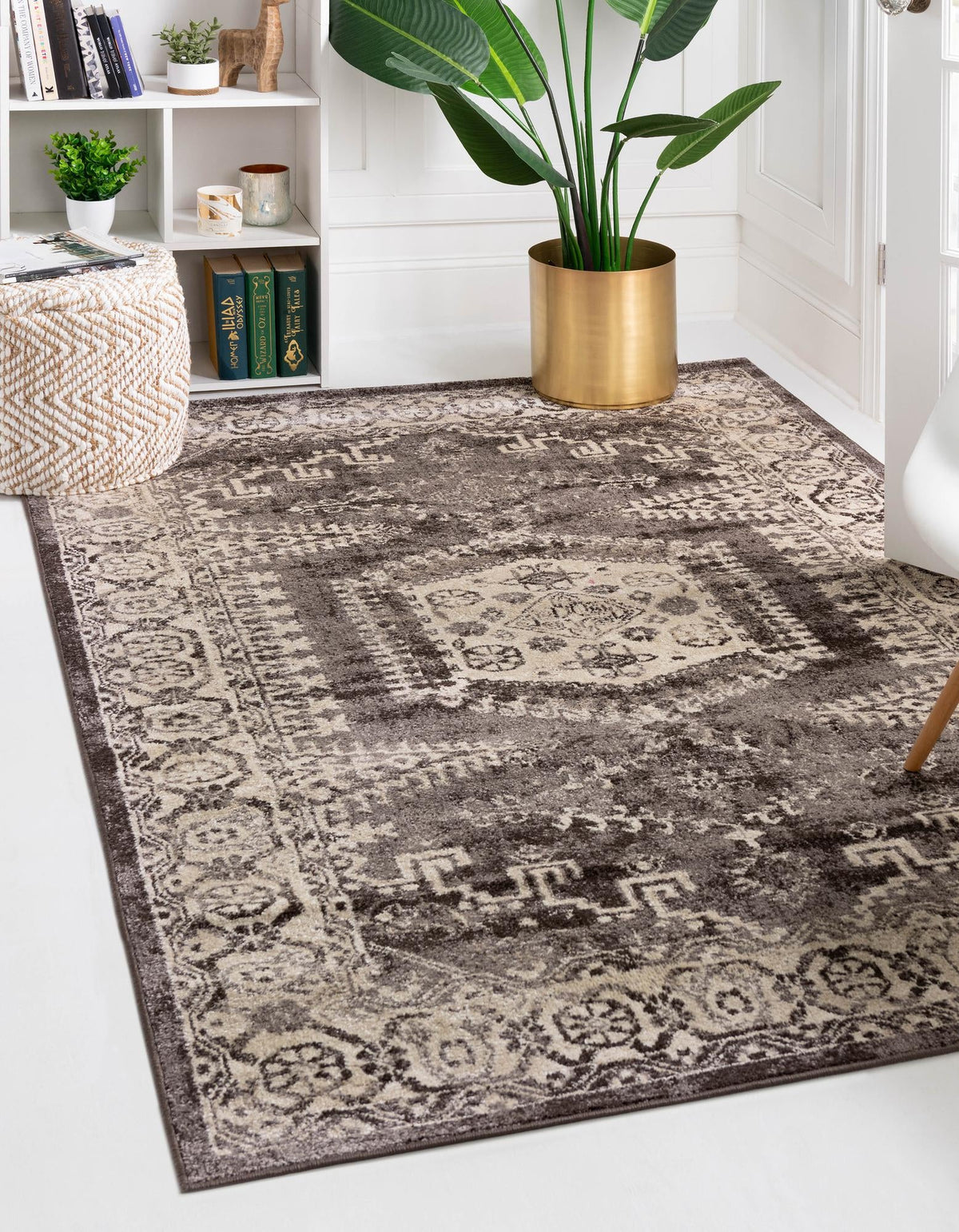 Eden Oasis Collection Area Rug -  Refuge (Dark Brown) Rectangle Dark Brown  lifestyle 2