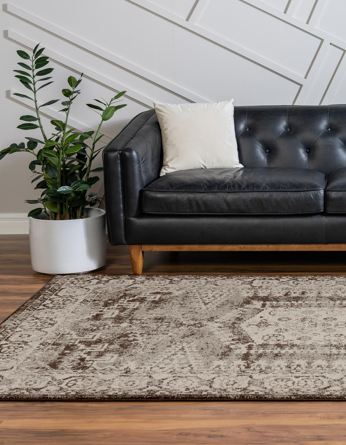 Eden Oasis Collection Area Rug -  Refuge (Dark Brown) Rectangle Dark Brown  lifestyle 4