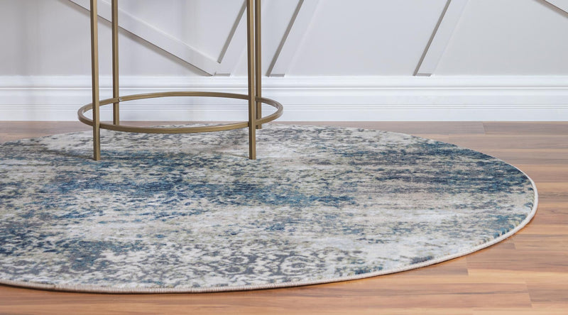 Celestial Haven Collection Area Rug -  Comet Round Navy Blue  lifestyle 42