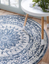 Derbyshire Elegance Collection Area Rug - Buxton Round Light Blue  lifestyle 19