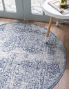 Derbyshire Elegance Collection Area Rug -  Matlock Round Blue  lifestyle 38