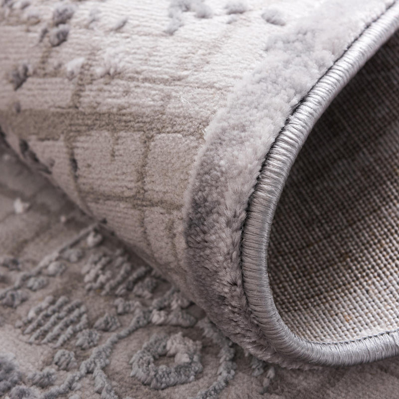 Derbyshire Elegance Collection Area Rug -  Matlock Round Gray  lifestyle 48
