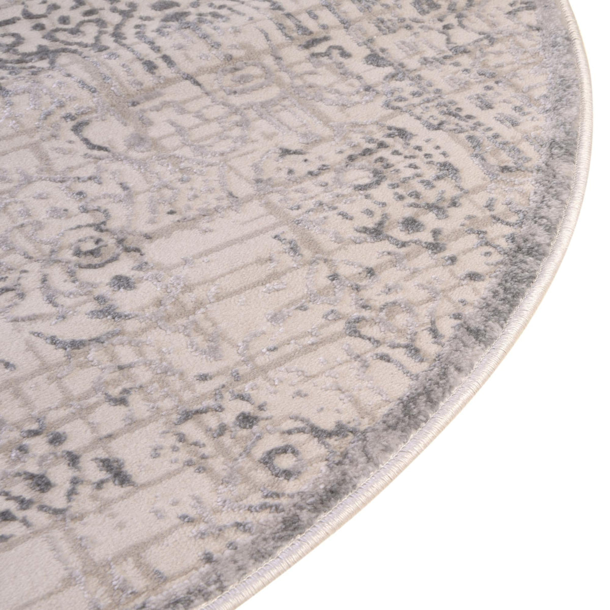 Derbyshire Elegance Collection Area Rug -  Matlock Round Gray  lifestyle 52