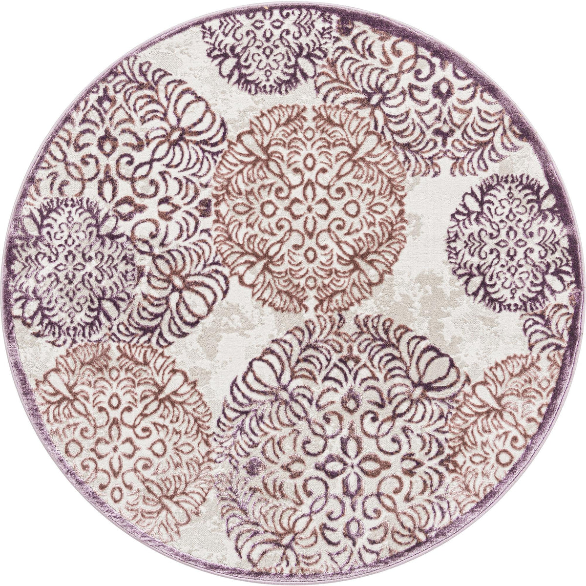 Derbyshire Elegance Collection Area Rug -  Bakewell Round Violet  lifestyle 33
