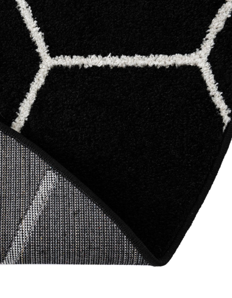 Lattice Garden Collection Area Rug - Arborville (Black) Round Black  lifestyle 41