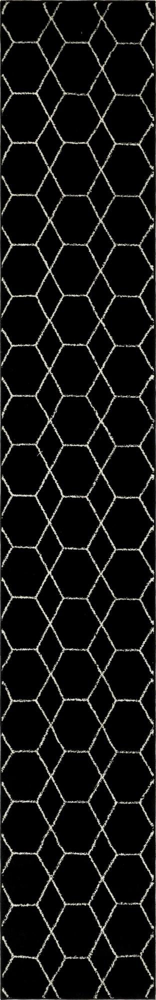 Lattice Garden Collection Area Rug - Arborville (Black) Runner Black Main