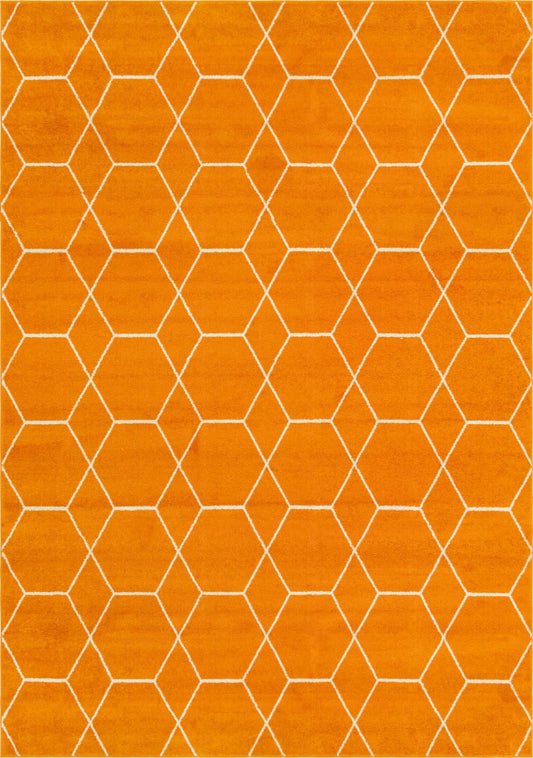 Lattice Garden Collection Area Rug - Arborville (Orange) Rectangle Orange Main