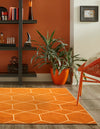 Lattice Garden Collection Area Rug - Arborville (Orange) Rectangle Orange  lifestyle 8