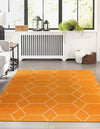Lattice Garden Collection Area Rug - Arborville (Orange) Rectangle Orange  lifestyle 11