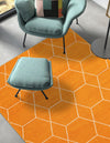 Lattice Garden Collection Area Rug - Arborville (Orange) Rectangle Orange  lifestyle 27