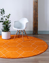 Lattice Garden Collection Area Rug - Arborville (Orange) Round Orange  lifestyle 5