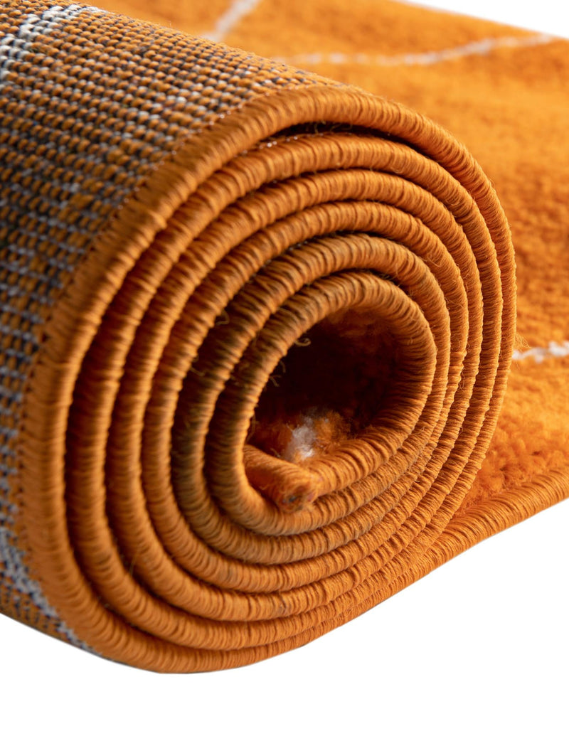 Lattice Garden Collection Area Rug - Arborville (Orange) Round Orange  lifestyle 52