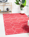 Lattice Garden Collection Area Rug - Arborville (Pink) Rectangle Pink  lifestyle 0