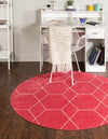 Lattice Garden Collection Area Rug - Arborville (Pink) Round Pink  lifestyle 0