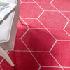 Lattice Garden Collection Area Rug - Arborville (Pink) Round Pink  lifestyle 4