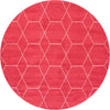 Lattice Garden Collection Area Rug - Arborville (Pink) Round Pink Main