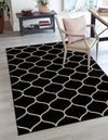 Lattice Garden Collection Area Rug -  Pergolatown (Black) Rectangle Black  lifestyle 7