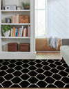 Lattice Garden Collection Area Rug -  Pergolatown (Black) Rectangle Black  lifestyle 10