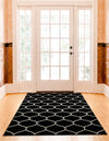 Lattice Garden Collection Area Rug -  Pergolatown (Black) Rectangle Black  lifestyle 16