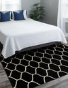 Lattice Garden Collection Area Rug -  Pergolatown (Black) Rectangle Black  lifestyle 19